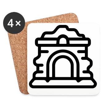 ruines - Dessous de verre (lot de 4) - blanc - Devant
