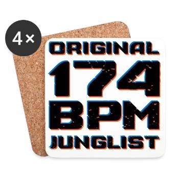 Original 174 BPM Junglist DNB Drum and Bass - Coasters (set of 4) - white - Front