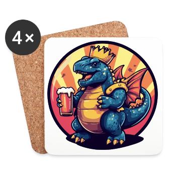 Bière Dinosaure Stegosaurus Drôle - Dessous de verre (lot de 4) - blanc - Devant