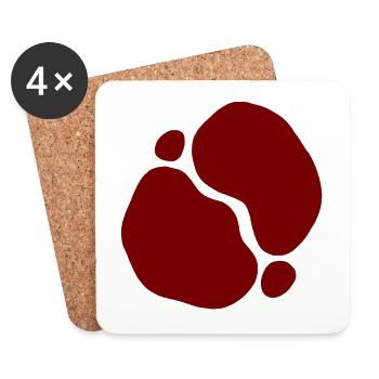 Formes organiques rouges Design transparent - Dessous de verre (lot de 4) - blanc - Devant