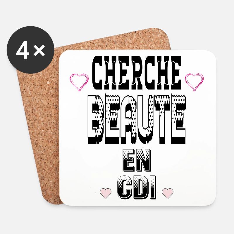 Looking for beauty on a permanent contract - Coasters (set of 4) - white
