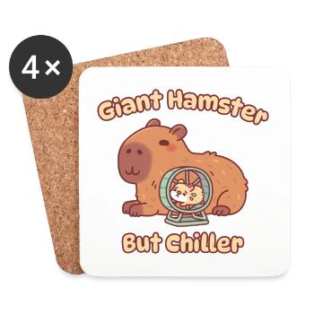 Cute Capybara Giant Hamster But Chiller - Coasters (set of 4) - white - Front