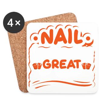 Nageldesigner Nageldesignerin Kosmetik Nagelstudio - Untersetzer (4er-Set) - Weiß - Vorne