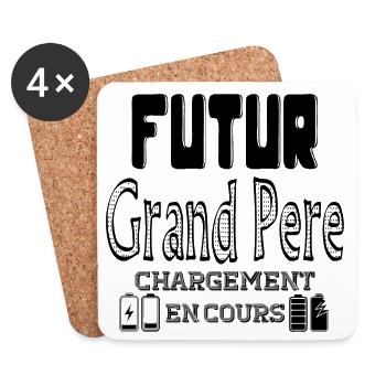 Futur Grand Père Chargement En Cours - Dessous de verre (lot de 4) - blanc - Devant