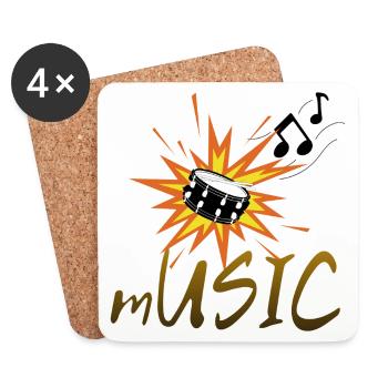 La musique, c’est la vie - Dessous de verre (lot de 4) - blanc - Devant