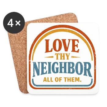 Love Your Next Vintage Benevolent Peace Message - Coasters (set of 4) - white - Front