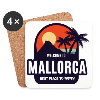 Welcome to Mallorca Party Sunset - Untersetzer (4er-Set) - Weiß - Vorne