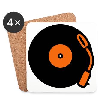 Disques vinyles vinyles vinyles - Dessous de verre (lot de 4) - blanc - Devant