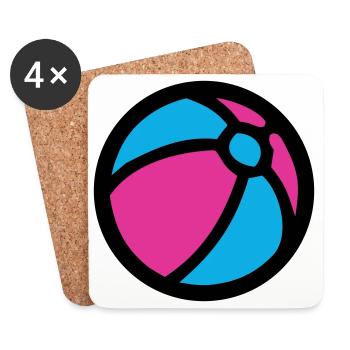 Wasserball Strand Sommer Icon - Untersetzer (4er-Set) - Weiß - Vorne