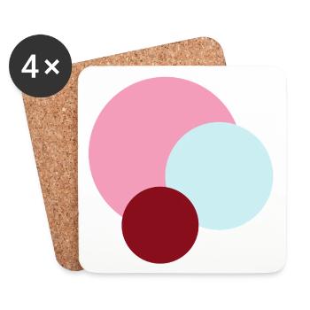 Planets in Pink Universe - Coasters (set of 4) - white - Front