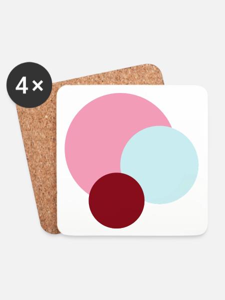 Planets in Pink Universe - Coasters (set of 4) - white