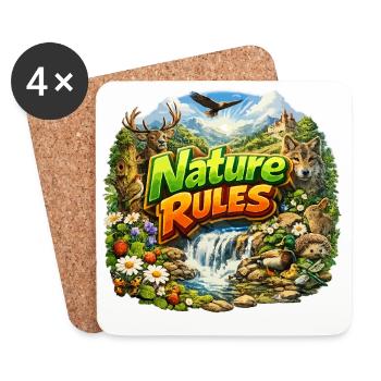 Nature Rules Aventure Faunique - Dessous de verre (lot de 4) - blanc - Devant