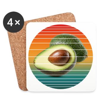 Fruit de l’avocat - Dessous de verre (lot de 4) - blanc - Devant