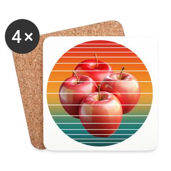 Fruit de la pomme - Dessous de verre (lot de 4) - blanc - Devant