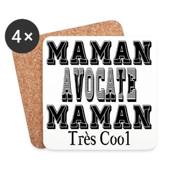 Maman Avocate Maman Très Cool - Dessous de verre (lot de 4) - blanc - Devant