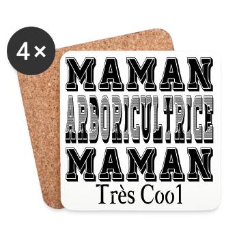 Maman Arboricultrice Maman Très Cool - Dessous de verre (lot de 4) - blanc - Devant