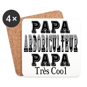 Papa Arboriculteur Papa Très Cool - Dessous de verre (lot de 4) - blanc - Devant
