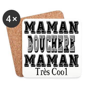 Maman Bouchère Maman Très Cool - Dessous de verre (lot de 4) - blanc - Devant