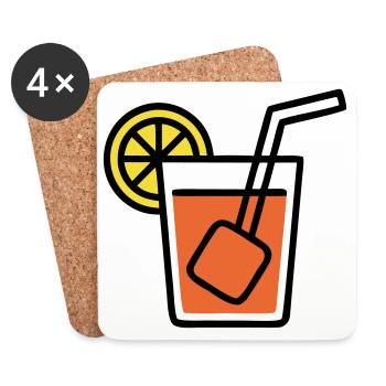 Summer Cocktail Orange Aperitivo Girls' Vacation - Coasters (set of 4) - white - Front