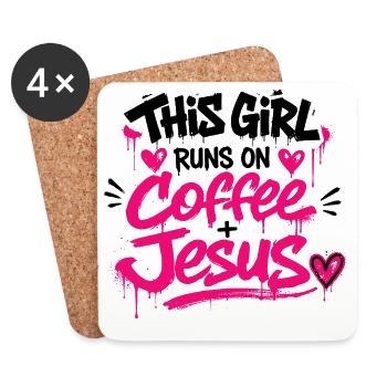 Coffee Jesus Graffiti - Coasters (set of 4) - white - Front