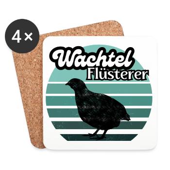 Wachtel Flüsterer - Untersetzer (4er-Set) - Weiß - Vorne
