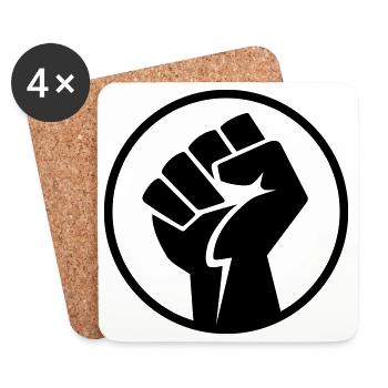 Faust Icon v.2 (Farbe änderbar) - Untersetzer (4er-Set) - Weiß - Vorne