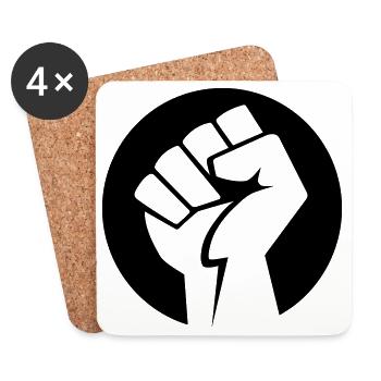 Faust Icon v.1 (Farbe änderbar) - Untersetzer (4er-Set) - Weiß - Vorne