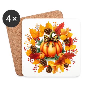 FALL SEASON PUMPKIN DAY - Coasters (set of 4) - white - Front