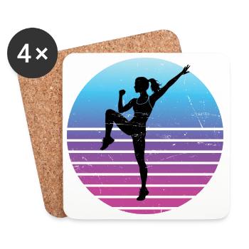 Cadeau de fitness en groupe pour les amateurs de cardio - Dessous de verre (lot de 4) - blanc - Devant