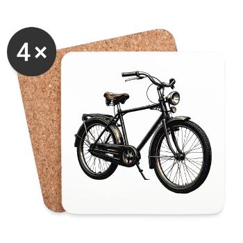 Vintage City Bike Silhouette - Untersetzer (4er-Set) - Weiß - Vorne