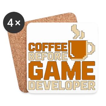 Game Developer Coffee Game Programmer Coffee Lover - Untersetzer (4er-Set) - Weiß - Vorne