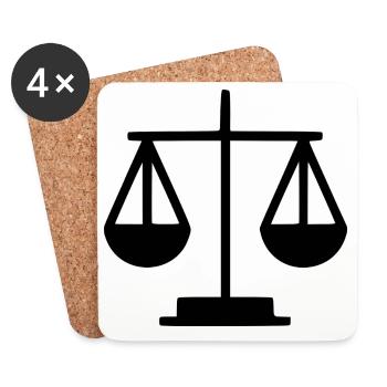 Law Lawyer Libra Lawyer Court Law - Coasters (set of 4) - white - Front