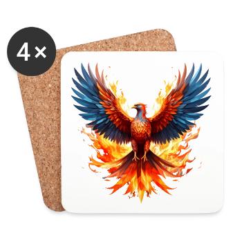 Phoenix Fire Flight Color Wings - Coasters (set of 4) - white - Front
