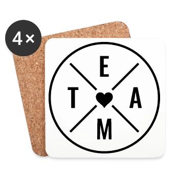 Symbol Team Herz - Untersetzer (4er-Set) - Weiß - Vorne