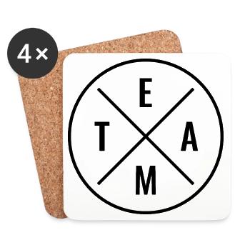 Team - Untersetzer (4er-Set) - Weiß - Vorne
