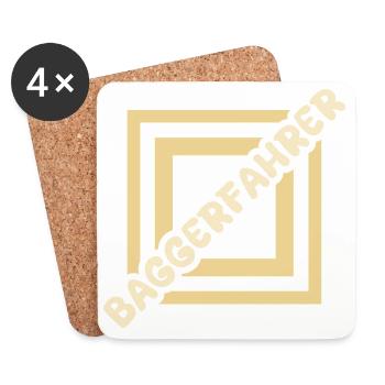 Excavator Operator - Coasters (set of 4) - white - Front