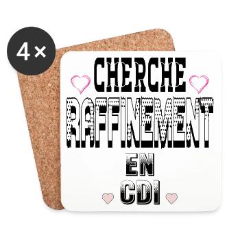 Cherche Raffinement en CDI - Dessous de verre (lot de 4) - blanc - Devant