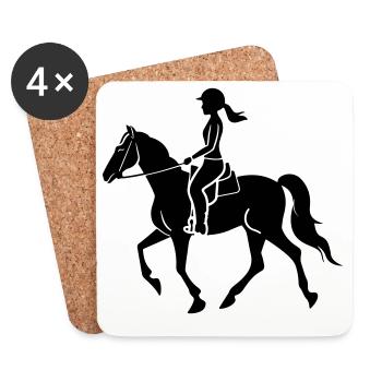 Équitation - Dessous de verre (lot de 4) - blanc - Devant