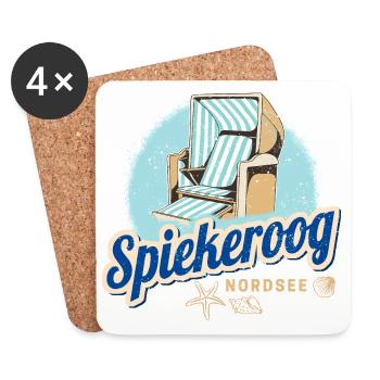 Spiekeroog Ostfriesland Deutschland Insel Nordsee - Untersetzer (4er-Set) - Weiß - Vorne