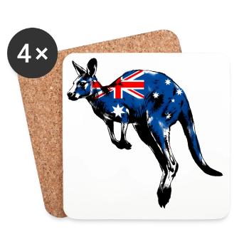Australian Kangaroo Australia - Coasters (set of 4) - white - Front