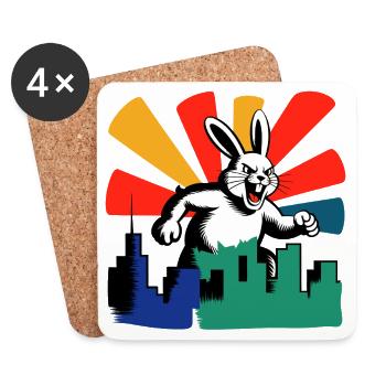 Evil Bunny Rampage - Untersetzer (4er-Set) - Weiß - Vorne
