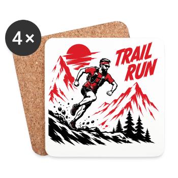 course sur sentier - Dessous de verre (lot de 4) - blanc - Devant