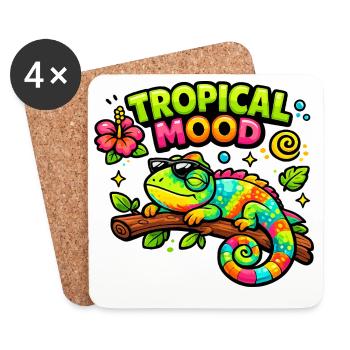 Tropical Moodkameleon - Dessous de verre (lot de 4) - blanc - Devant