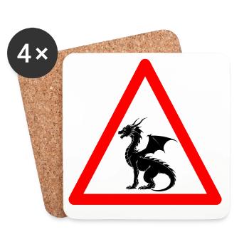 Méfiez-vous des dragons à venir - Dessous de verre (lot de 4) - blanc - Devant