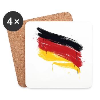 Allemagne - Drapeau - Drapeau - Allemagne - Football - Dessous de verre (lot de 4) - blanc - Devant