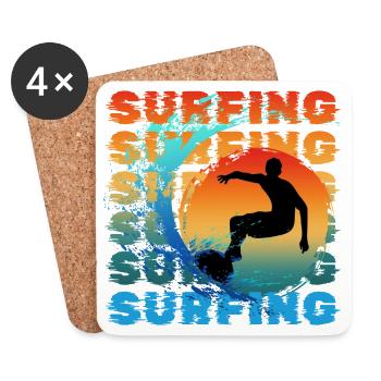 SURFEUR SURFEUR PLAGE D’ÉTÉ - Dessous de verre (lot de 4) - blanc - Devant