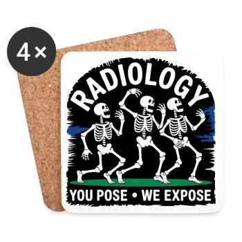 Danse du squelette en radiologie - Dessous de verre (lot de 4) - blanc - Devant