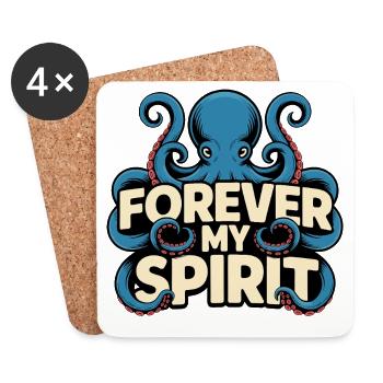Pour toujours mon esprit poulpe - Dessous de verre (lot de 4) - blanc - Devant