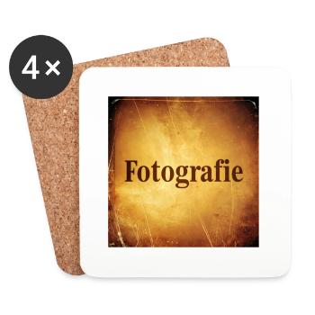 Fotografie – Vintage-Design in Braun & Beige - Untersetzer (4er-Set) - Weiß - Vorne