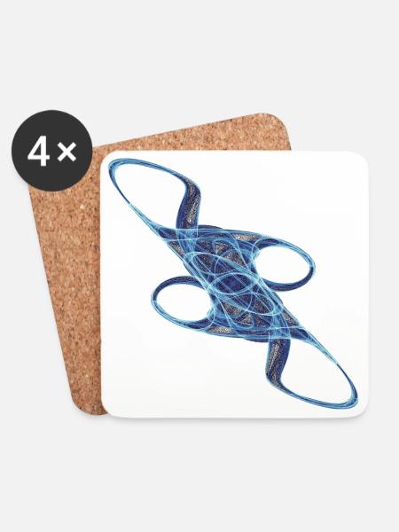 Der Atem des Unsichtbaren – Mathematical Art - Untersetzer (4er-Set) - Weiß